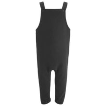 Load image into Gallery viewer, Printed - Black fleece dungarees